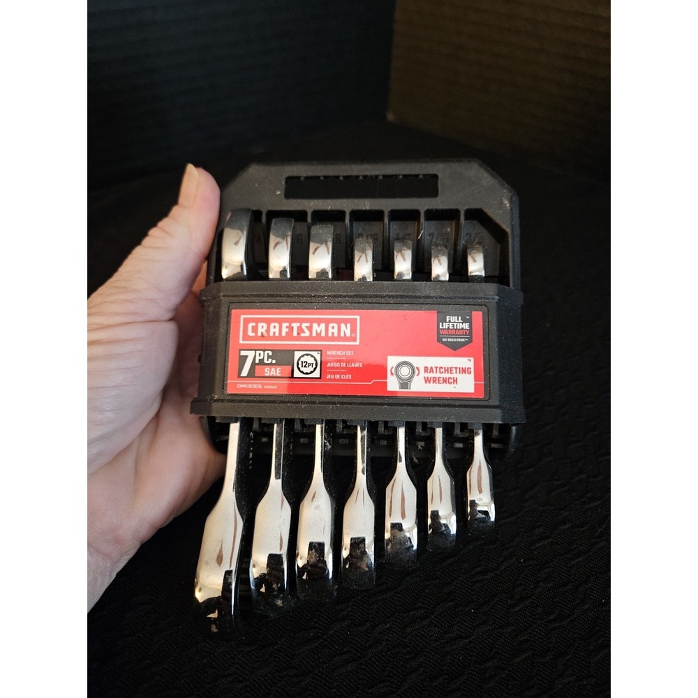 Craftsman SAE Stubby Ratcheting Combination Wrench Set 7 pc